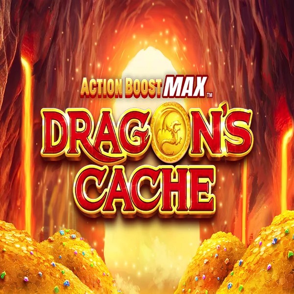 Action Boost Max Dragon's Cache slot visual from SpinPlay Games available on spindogcasinoo.co.uk