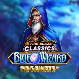 Fire Blaze Blue Wizard Megaways by Rarestone Gaming, showcased at spindogcasinoo.co.uk – game logo
